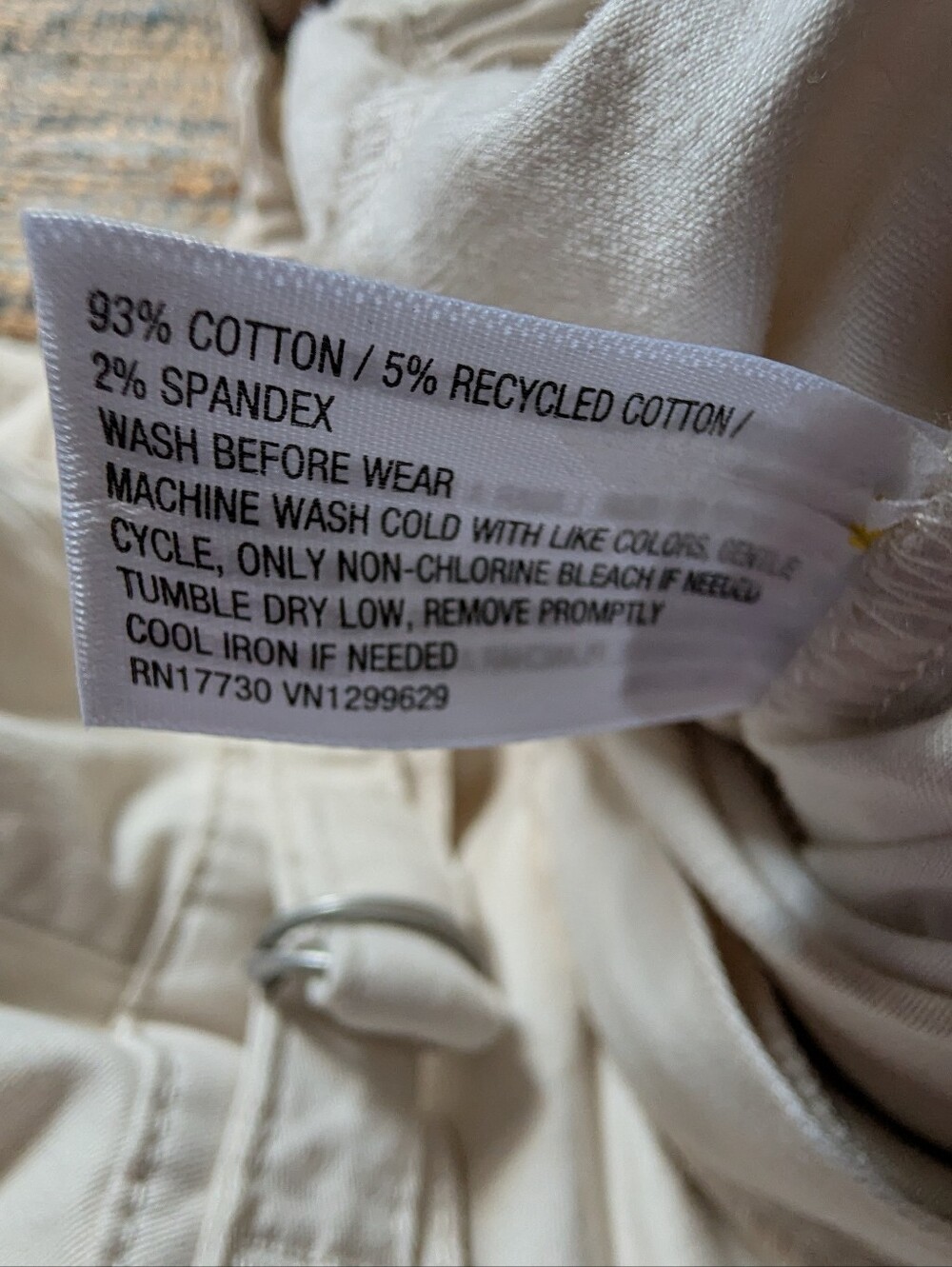 Cream Denim Cargo Barrel Leg Pants L High Rise Utility Casual Streetwear Edgy - Picture 3 of 9